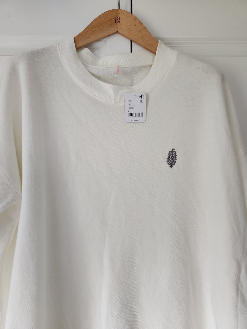 Free People Movement Ivory Oversized Tee Top Size S NWT